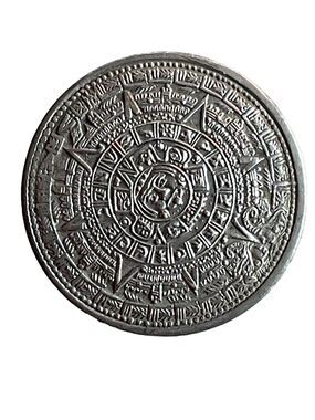 Vintage Taxco Mexico 925 Sterling Silver Aztec Mayan Calendar Brooch Pendant